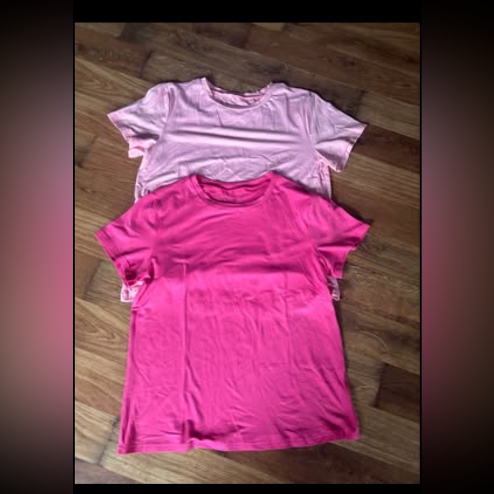 Two size small pink T-shirts
